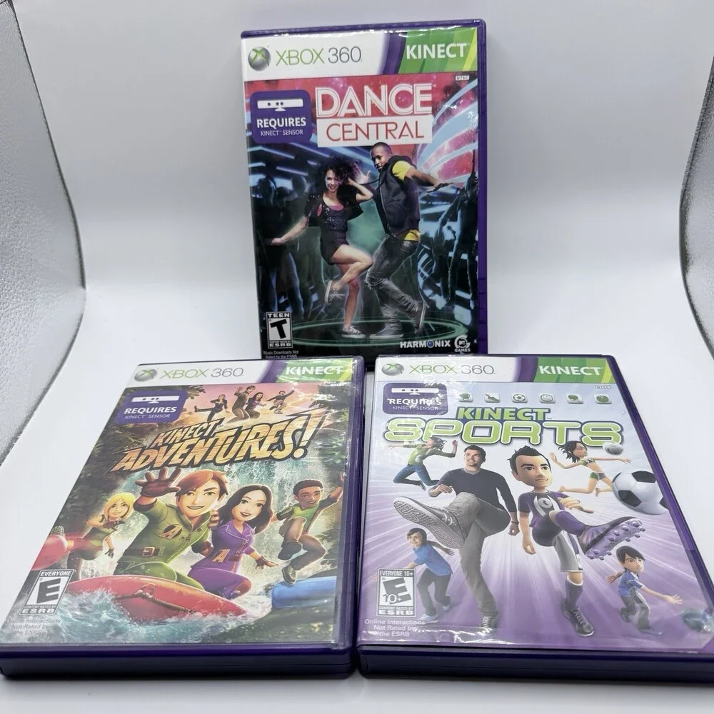 Kinect Bundle 3 Games Microsoft Xbox 360 Motion Sensor